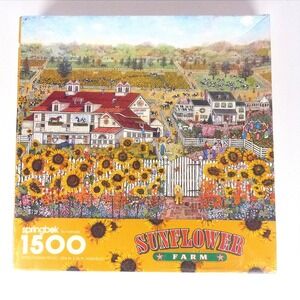 Sunflower Farm Puzzle Vtg Springbok 1500Pc Farm Americana Country Cottage Sealed